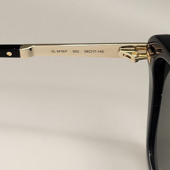 New Saint Laurent SL M78/F 002 Black Plastic Oversized Sunglasses Grey Lens - Picture 4 of 12